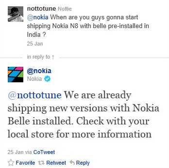 Nokia Symbian 3 devices with Belle out the box