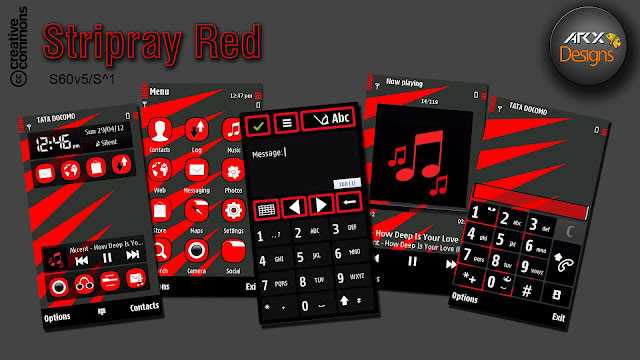 Nokia Belle Stripray Red theme