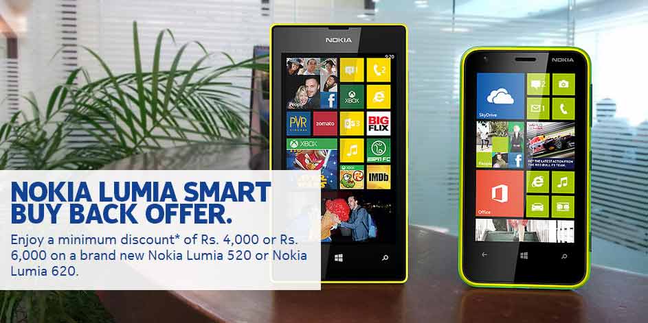 Nokia Lumia Smart Buy Back Offer on Nokia Lumia 520 and Nokia Lumia 620