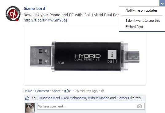 GizmoLord Facebook embed post