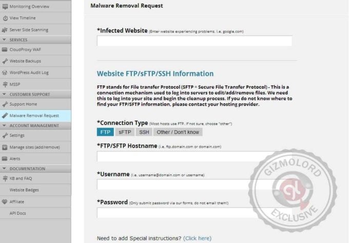 Sucuri Malware Request Form
