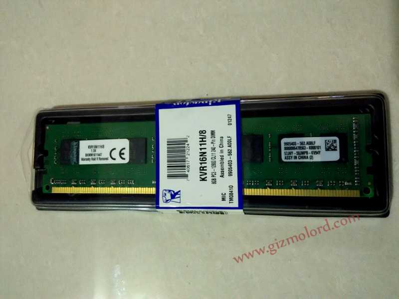 Kingston Value RAM 8GB DDR3 PC3-12800 1600MHz RAM